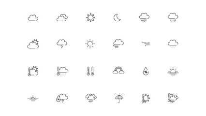 24 Weather Icons. Vector Icon Set.