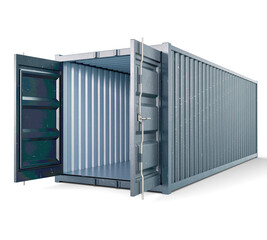 Open Empty Shipping Container