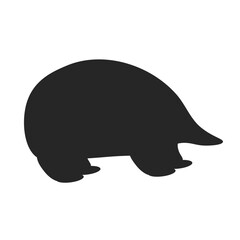 Hand drawn vector illustration animal of Australia silhouette echidna isolated on white background. Wild life and fauna. Best for books, cards, posters, sites, stickers, magazines, print, banner. EPS