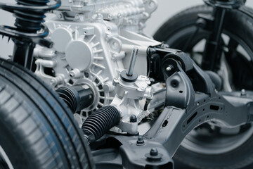 Fototapeta na wymiar Electric car internal motor details