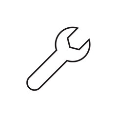 Wrench line icon, logo vector