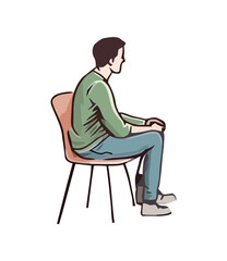 One person sitting in a comfortable chair Generative AI