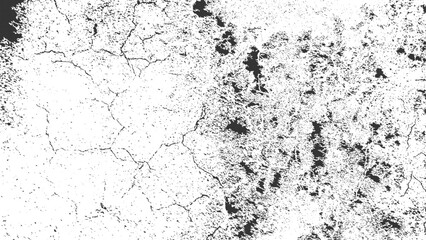 Grunge Black And White Urban Vector Texture Template. Dark Messy Dust Overlay Distress Background. Easy To Create Abstract Dotted, Scratched, Vintage Effect With Noise And Grain