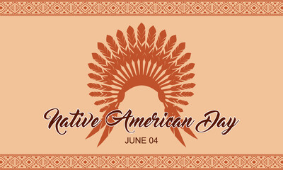 Happy Native American Day June 04 Background vector illustration