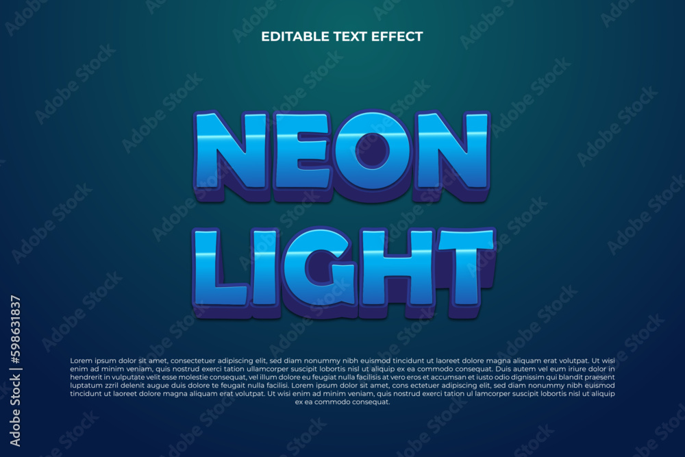 Poster editable text effect neon light