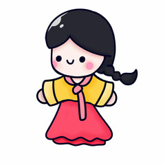 Obraz premium Korean girl wearing hanbok