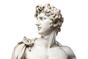 Set of marble statue isolated on transparent background - Fictional Person, Generative AI