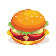 hamburger isolated on white background