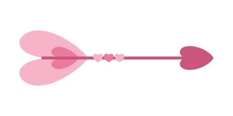 Creative Decorative Arrow Element. Beautiful Floral and Indian Ethnic Arrows. Cupid arrow with flowers and hearts. Valentine's Day, love, romantic concept.Vector illustration. 