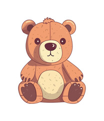 Small cheerful teddy bear sitting Generative AI