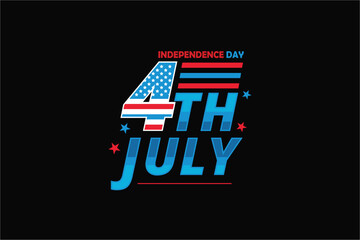 INDEPENDENCE DAY 4TH JULY Typography T shirt Design