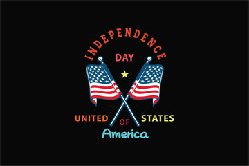 INDEPENDENCE DAY  UNITED STATES OF America Typography T shirt Design