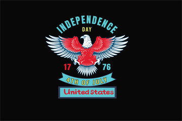 INDEPENDENCE DAY 17-76 4TH OF JULY United states Typography T shirt Design