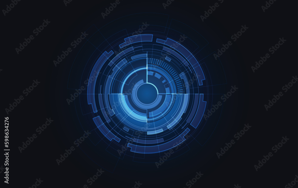 Poster ui hud screen tech system innovation concept background template. vector illustration.