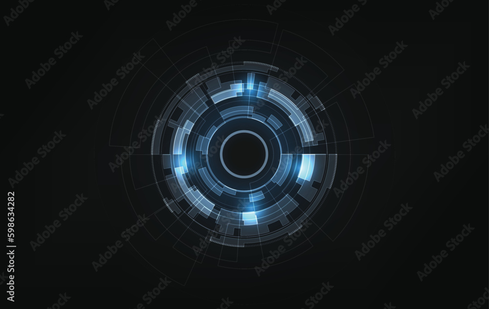Aufkleber ui hud screen tech system innovation concept background template. vector illustration.