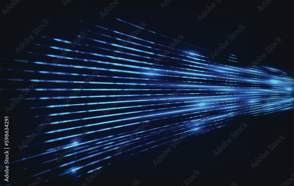 Poster modern abstract high-speed light effect. technology futuristic dynamic motion on blue background. mo