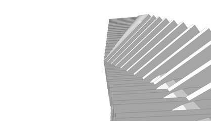 Modern architecture vector 3d illustration