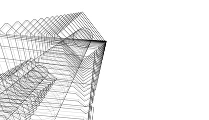 Fototapeta na wymiar Modern architecture vector 3d illustration