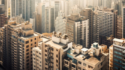 urban big city with big houses. panel building. Generative AI