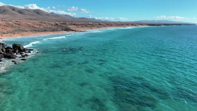 The clear water of Playa del Castillo El Cotillo Fuerteventura