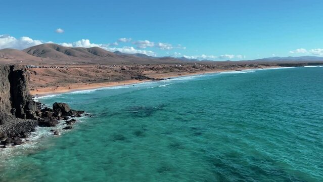 The clear water of Playa del Castillo El Cotillo Fuerteventura