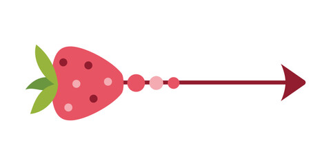 Creative Decorative Arrow Element. Beautiful Floral and Indian Ethnic Arrows. Cupid arrow with flowers and hearts. Valentine's Day, love, romantic concept.Vector illustration. 