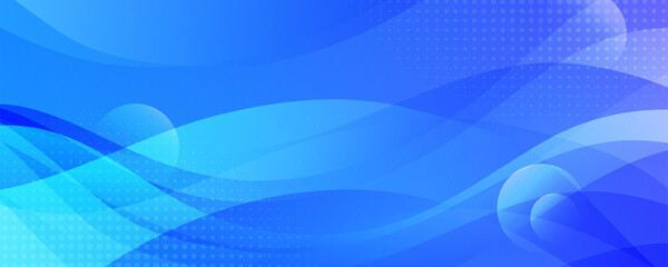 Abstract blue background with dynamic wavy lines. Vector illustration