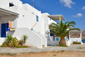 Summer villa in traditional Cycladic style in Livadi town. Serifos island. Greece