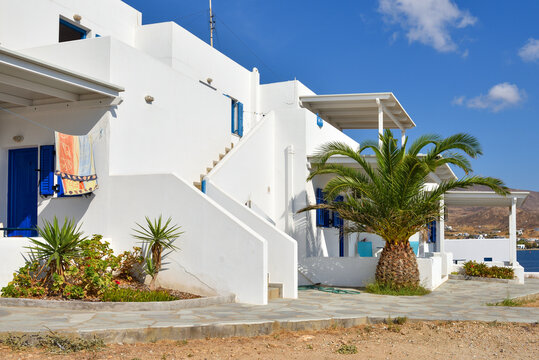Summer villa in traditional Cycladic style in Livadi town. Serifos island. Greece