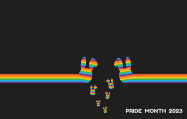 dark pride month 2023 rabbit rainbow. Abstract colorful gradient design background. futuristic wallpaper. Pride love line rainbow digital icon background design. LGBTQ love is love. 