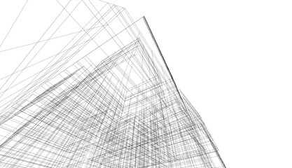 Abstract modern architecture 3d rendering