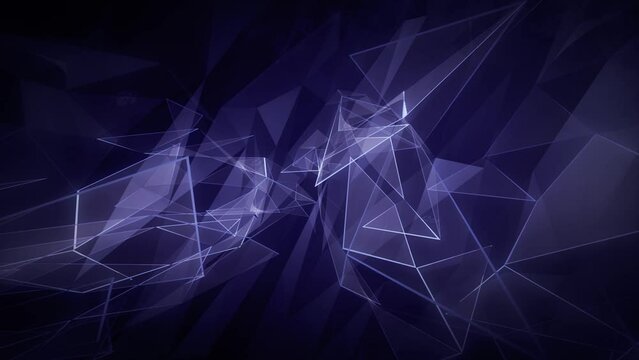Futuristic 3D graphics, motion background. Tech aesthetic template loop, with polygonal geometric structures, ideal as an intro or logo backdrop 