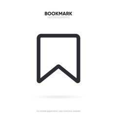 Flat minimal bookmark icon vector, add bookmark symbol icon flat design. Favorite symbol on isolated white background.