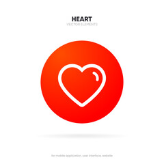 Romantic heart icon. Love symbol. Valentine's Day sign isolated on white background, Flat style for graphic, logo, website, mobile app, UI, UX.