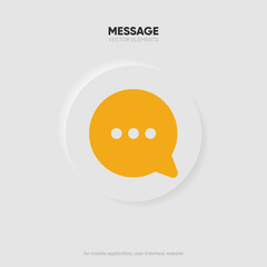 Isolated vector elements. Minimal modern message, chat, speak, dialog, chatting icon emblem symbol. 3d blue messaging chatting icon. Mobile app icons for UI UX website mobile app