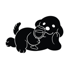 Hand drawing style of dog vector. Suitable for animal cute sticker or character.