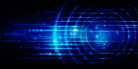 2d illustration Abstract futuristic electronic circuit technology background