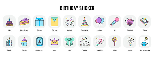 Birthday sticker collection