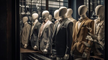 Fototapeta na wymiar AI generative, Dressed up Mannequin, in a big dress seling mall