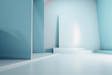 room studio shadow floor light interior mockup indoor wall modern background minimal. Generative AI. Generative AI