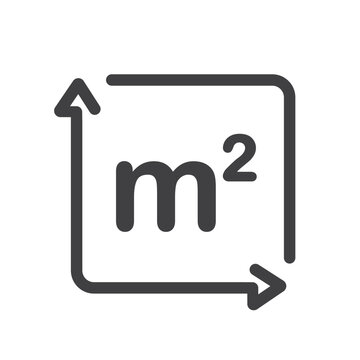 recommend clip art: "Square metre" outline information icon, vector, sign.