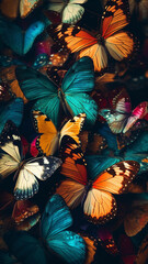 colorful butterflies hanger generative IA
