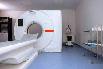 MRI - Magnetic resonance imaging scan device in hospital.