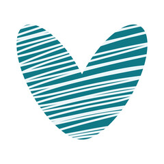 Decorative Love Hearts isolated on a white background. Vector hand drawn symbols for love, wedding, Valentine's day or other romantic design.