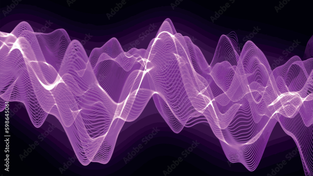 Poster music abstract background. equalizer for music. abstract digital wave of particles. big data visuali
