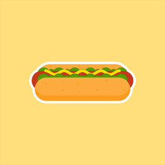 hotdog flat design vector illustration
