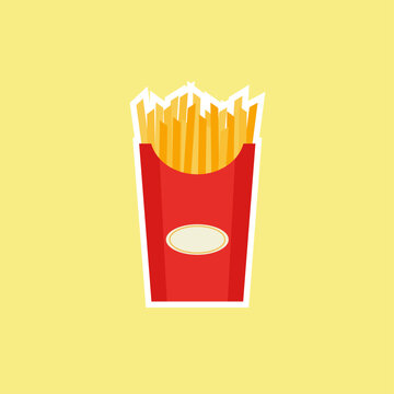 french fries flat design vector illustration