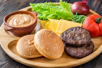 Ingredients for burgers