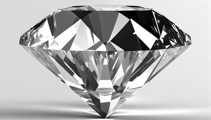 Diamond isolated on solid black background Ai generated image
