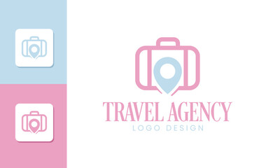 Travel Agency logo design, Line art logo